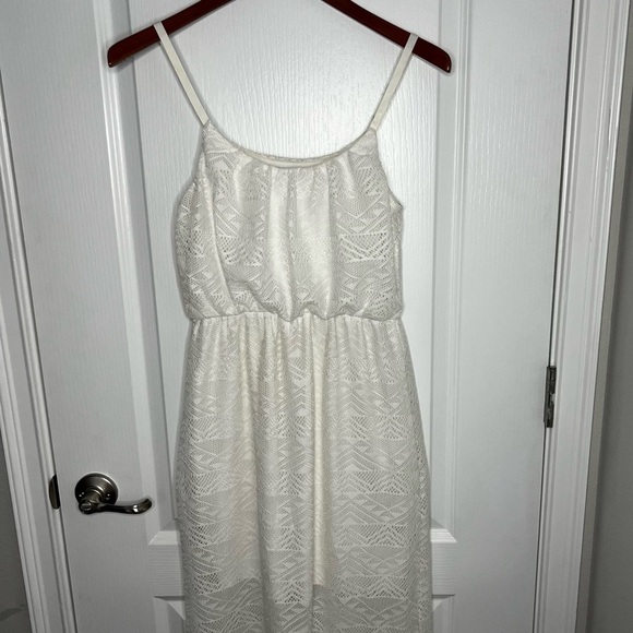 Bailey Blue boho Gypsy sleeveless lined lace maxi dress white small - Picture 2 of 8